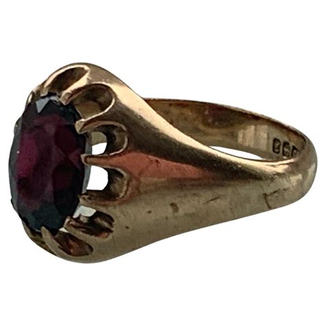 Mens Vintage 9ct Gold Garnet Ring at 1stDibs | vintage mens garnet ring ...