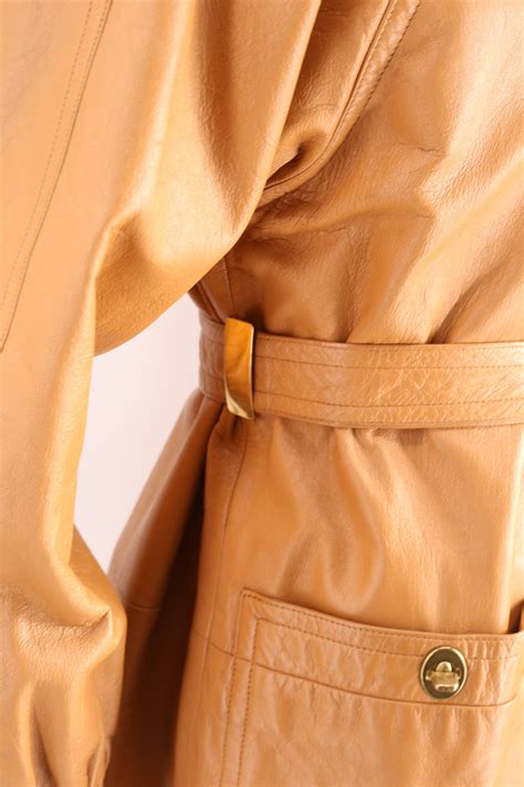 60s Sills Bonnie Cashin Leather Coat M Vintage 1970s Fur Coat 1960s Butterscotch Leather