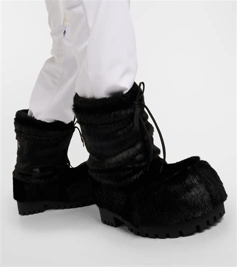 Alaska Faux Fur Snow Boots In Black Balenciaga Mytheresa