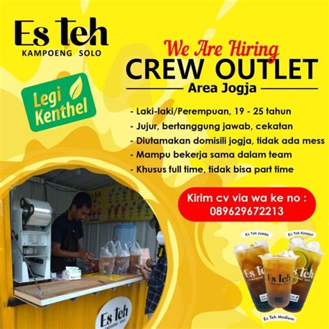 Lowongan Kerja Crew Outlet Di Es Teh Kampoeng Solo LokerJogja ID