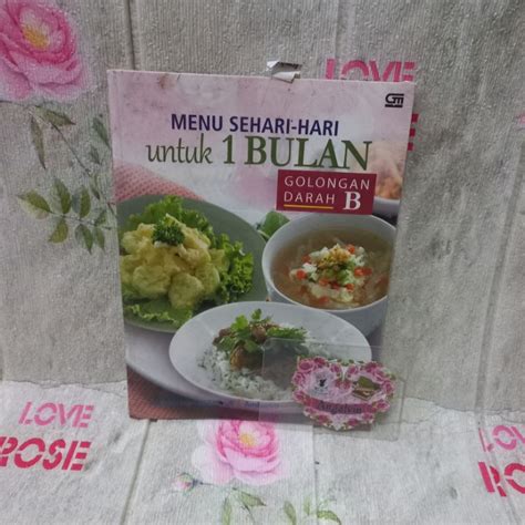 Jual Buku Resep Menu Sehari Hari Untuk 1 Bulan Golongan Darah B