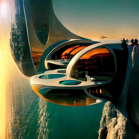 Premium Ai Image Futuristic Architecture Of A Floating House On A