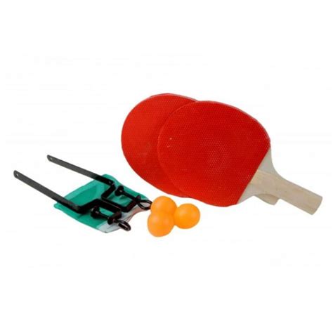 Kit Tennis Da Tavolo Racchette Palline Rete Con Morsetti Set Ping