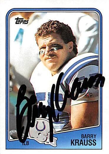 Barry Krauss Autographed Football Card Indianapolis Colts 1988 Topps 127