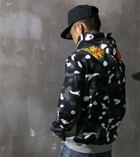 Luminous Camouflage Bape Shark Full Zipper Sweater Hooded Jacket Kpop