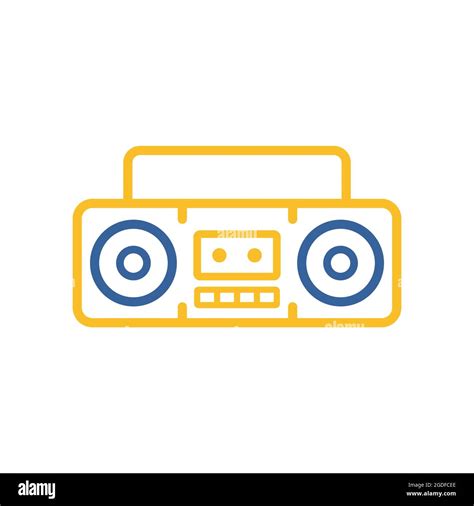 Boombox Cassette Stereo Recorder Retro Design From The Eighties Vector