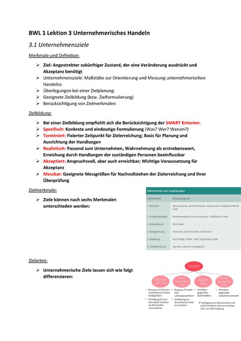 BWL 1 Lektion 3 Unternehmerisches Handeln BWL 1 Lektion 3