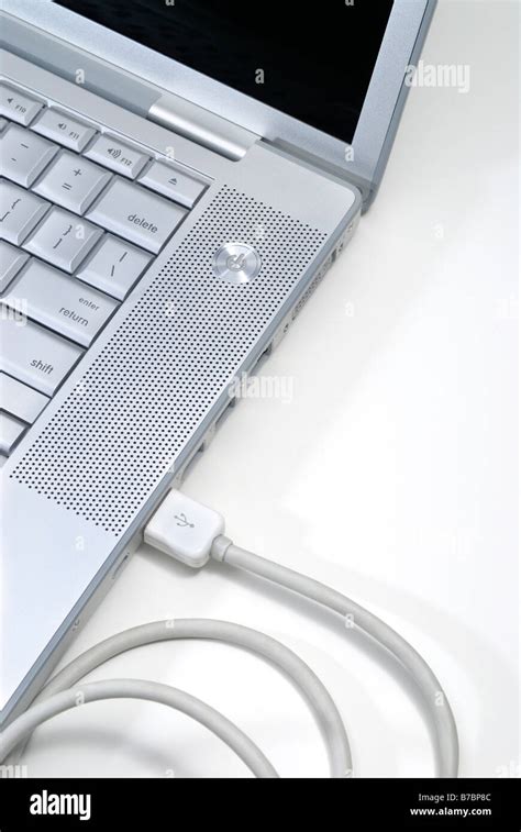 USB port on a laptop computer Stock Photo - Alamy