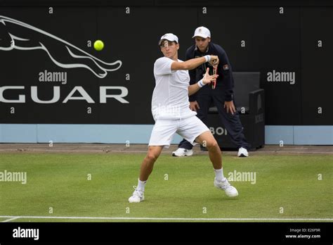 Dusan Lajovic SRB In Action At The ATP Topshelf Open Tennis