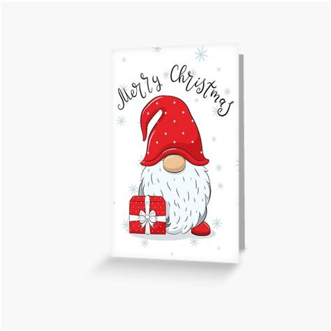 Gnom Merry Christmas Gift Happy Holidays Wishes Greeting Card By