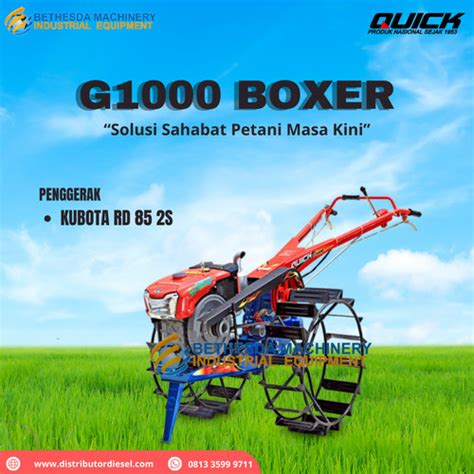 Jual Traktor Quick G Boxer Mesin Bajak Sawah Kubota Rd Di S