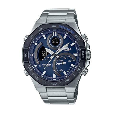 Buy Casio Edifice Ecb Db Adf Blue Analog Digital Dial Silver