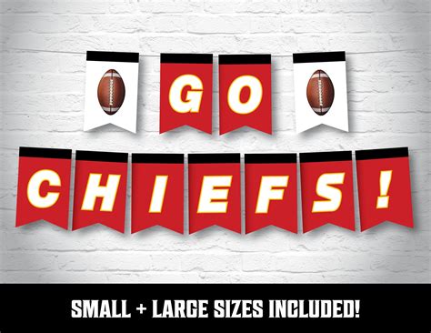 Kansas City Chiefs Football Party Banner Printable Diy Etsy In 2021 Football Party Banner