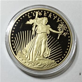 24K Gold Layered Gaudens Double Eagle Replica 1 5 Diameter Proof In