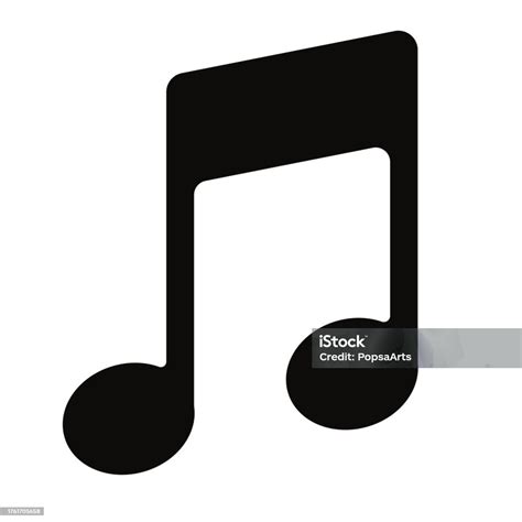 Eighth Note Symbol Simple Black Eighth Note Symbol Isolated On White Background Stock ...