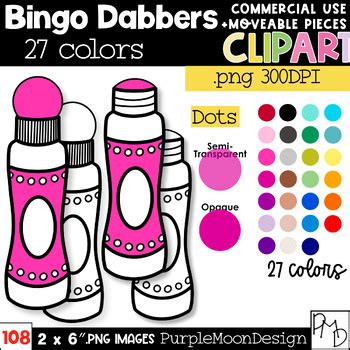 Clipart Bingo Daubers Bright and Pastel Colors Conheça os jogos que