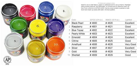 Speedball Opaque Screen Printing Inks Color Chart Screen Printing Ink