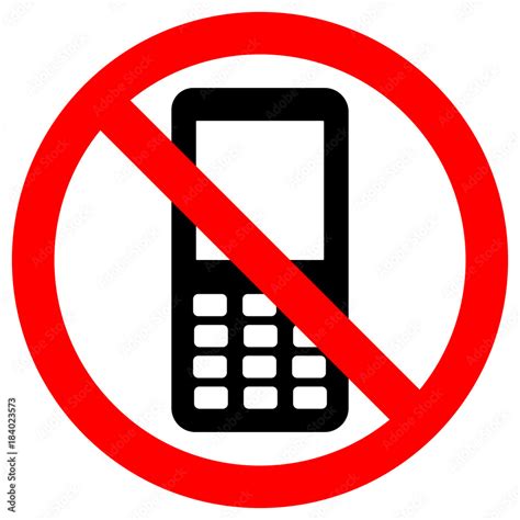 No Cell Phones Area Keep Quiet Symbol Button Mobile Phone Icon