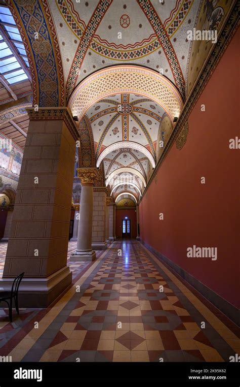 Budapest Hungary Interior Of Renovated Roman Hall In Museum Of Fine