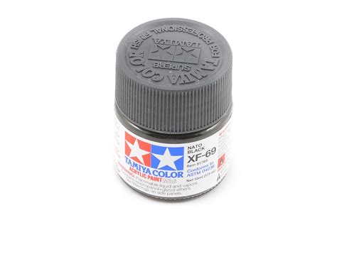 Tamiya Acrylic Mini Xf69 Flat Nato Black Paint 10ml Tam81769 Cars