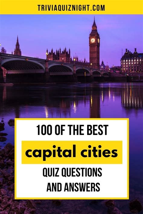 Of The Best Quiz Questions And Answers About Capital Cities Of The