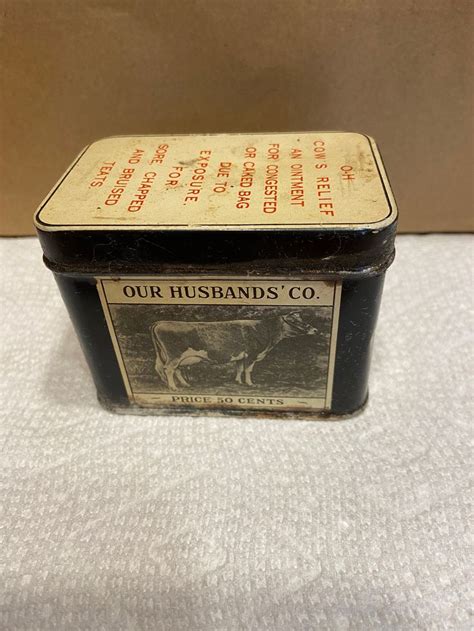 Vintage Cow Ointment Tin With Cow Graphic Vintage Veterinary Etsy In