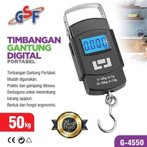 Jual Timbangan Gantung Digital Timbangan Koper 50KG GSF 4550 Timbangan