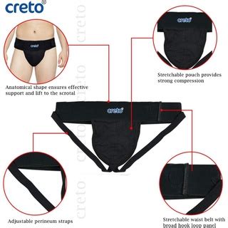 CRETO Scrotal Support, for varicocele and hydrocele lift to the scrotum,Men Support (Black ...