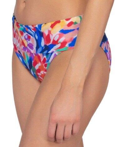 Sunsets Living Color Fold Over High Waist Bikini Swim Bottom Us Ebay