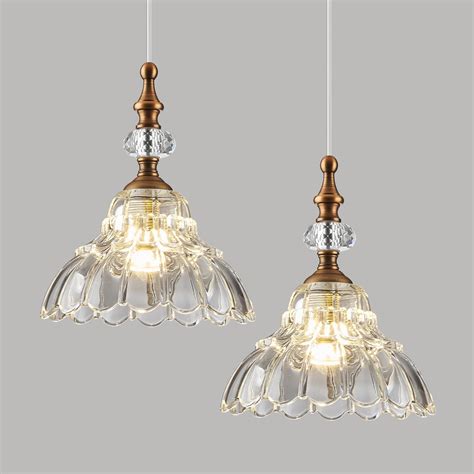 Hlmrchen Glass Vintage Pendant Light Fixtures Hanging Brass Pendant