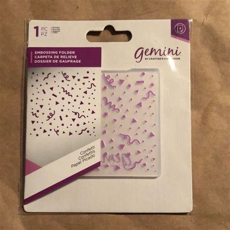 Nwt Gemini Crafters Companion Confetti Embossing Folder In