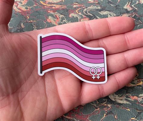 Lipstick Lesbian Pride Flag Sticker Die Cut Vinyl Sticker Etsy