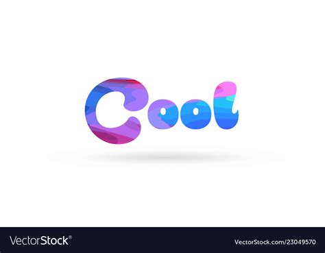 Cool Pink Blue Color Word Text Logo Icon Vector Image