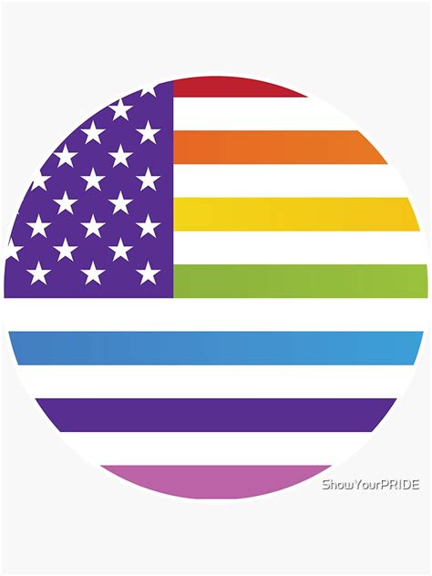 "Gay Pride - American Flag - Circle" Sticker for Sale by ShowYourPRIDE ...