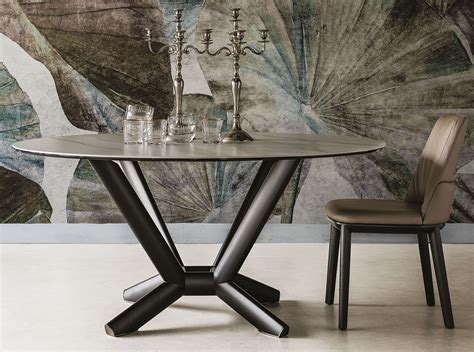 Planer Keramik Round Modern Dining Table By Cattelan Italia Mig Furniture