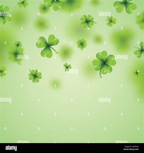 Saint Patricks Day Background Design With Falling Clovers Leaf