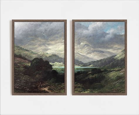 Set of 2 Scottish Highlands Paintings Vintage Printable Art | Etsy