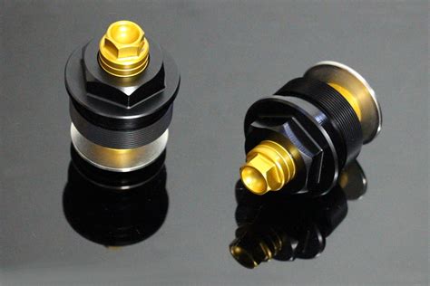 Front Fork Preload Adjusters Pair Black Gold Ninja