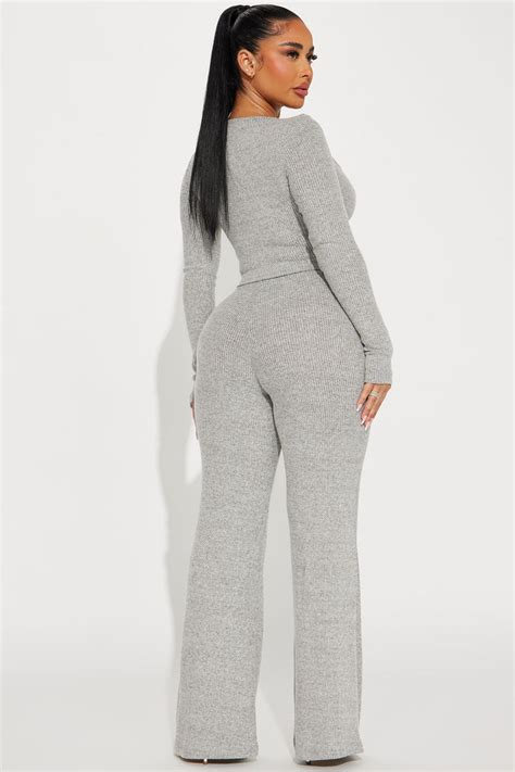 Cute N Cozy Pant Set Heather Grey Fashion Nova Matching Sets