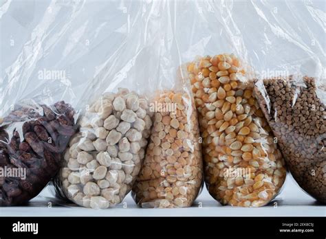 Different Kinds Of Beans Packed On A Gray Background Stock Photo Alamy