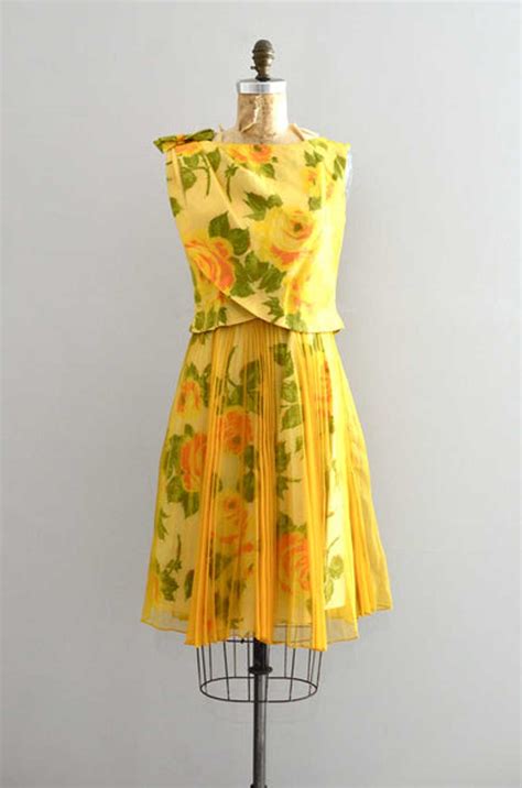 Vintage 1960s Yellow Dress Gem