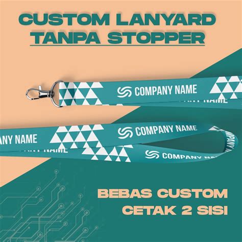 Jual TALI LANYARD CUSTOM PRINTING TANPA STOPPER CETAK 2 SISI Tali