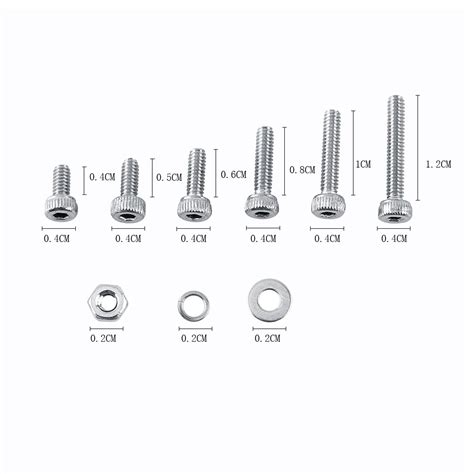 600pcs Set M2 Screws 304 Stainless Steel Hex Socke Grandado