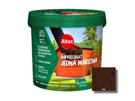 ALTAX Impregnat Do Drewna Ogrodowego BRĄZ 10L 13289287970 oficjalne