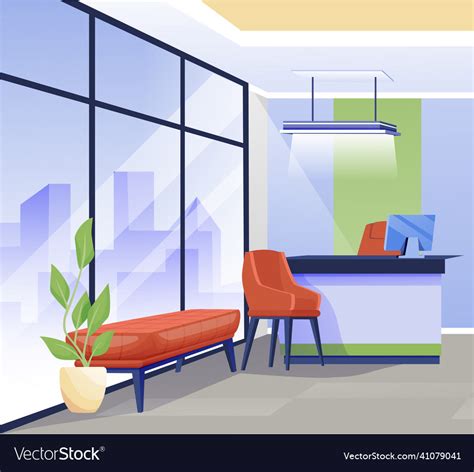 Bank office interior background scene finance Vector Image