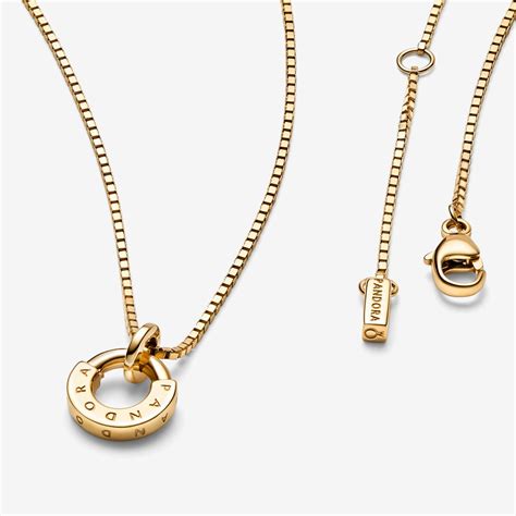 Pandora Signature I D Collier Pendant And Necklace Gold Pandora Us