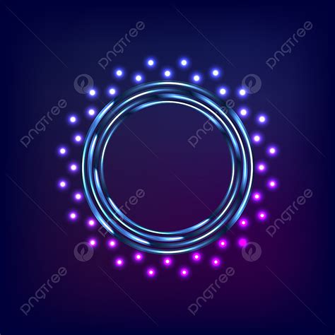 Glow Neon Light Vector Hd Images Circular Glowing Neon Lights Frame