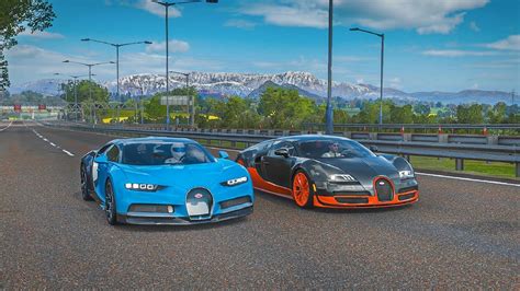 Fh4 Drag Race Bugatti Chiron Vs Bugatti Veyron Ss Standingrolling