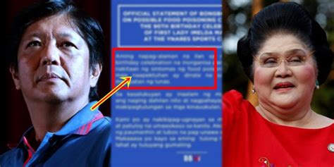 Bongbong Marcos Issues Statement On Imelda's Birthday Party Incident