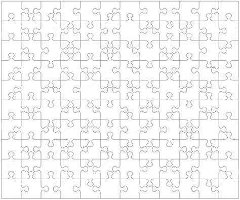 Jigsaw Puzzle Blank Template Or Cutting Guidelines Of 120 Transparent